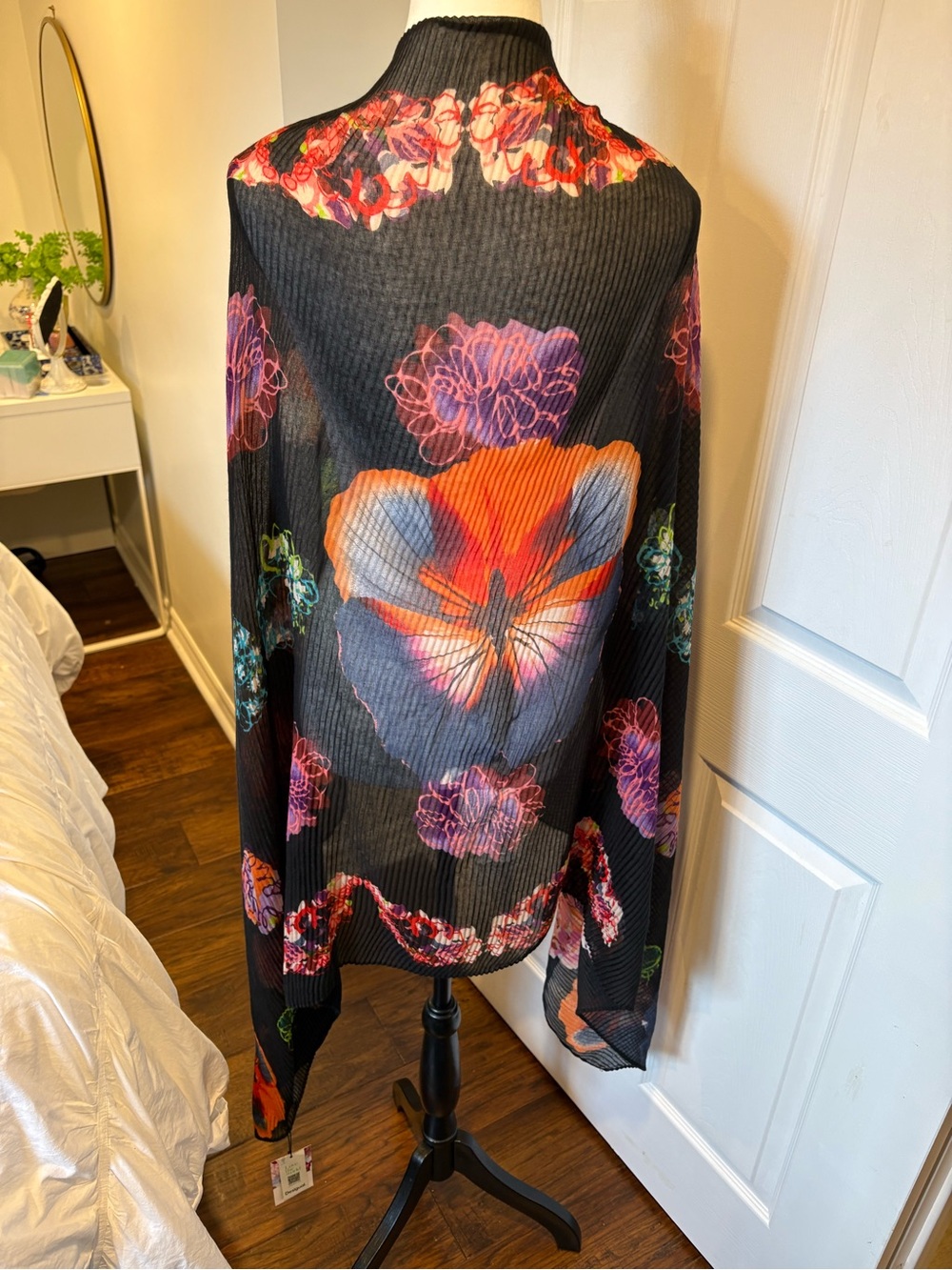 Desigual x Christian Lacroix Pleated Floral Scarf NWT